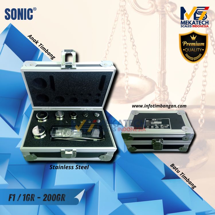 Produk SONIC Kelas F1 1mg - 2kg Stainless Steel I Anak Timbang