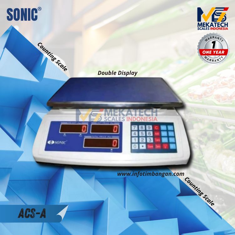 Produk SONIC ACS-A Double Display I Timbangan Meja Serbaguna