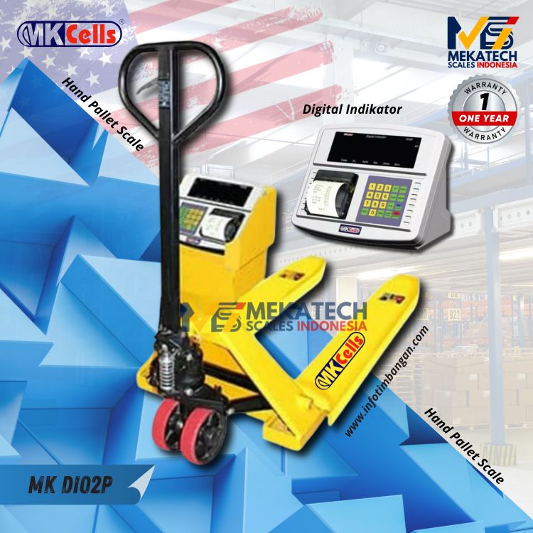 Produk MKCells MK-Di02P + Printer Hand Pallet Scale Timbangan Pallet Kapasitas 2 Ton