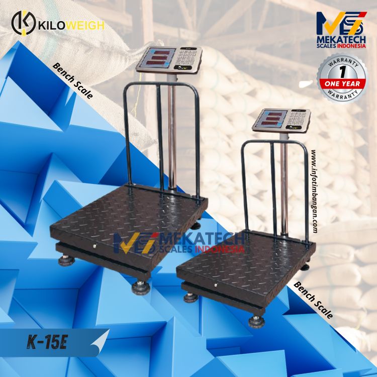 Produk KILOWEIGH K15E 40x50cm kap 150kg Bench Scale Timbangan Duduk Digital 